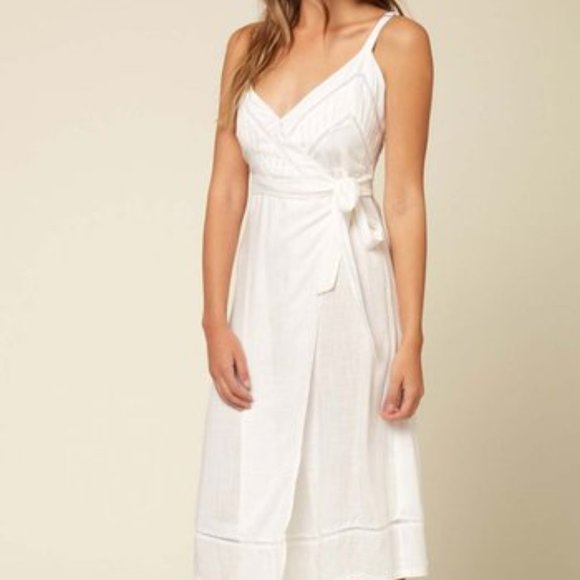 O'Neill White Shanti Sleeveless Wrap Midi Dress - Picture 1 of 10